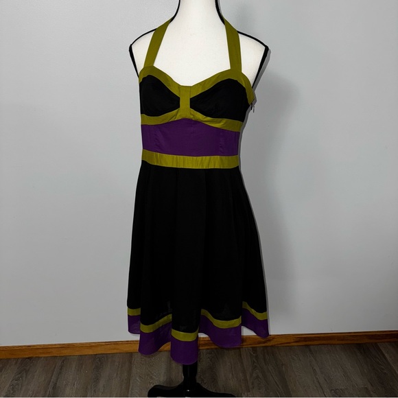 Kenar Dresses & Skirts - Vintage Y2K Retro Inspired Color Block Kenar Dress Pin-Up Rockabilly Halter sz 6